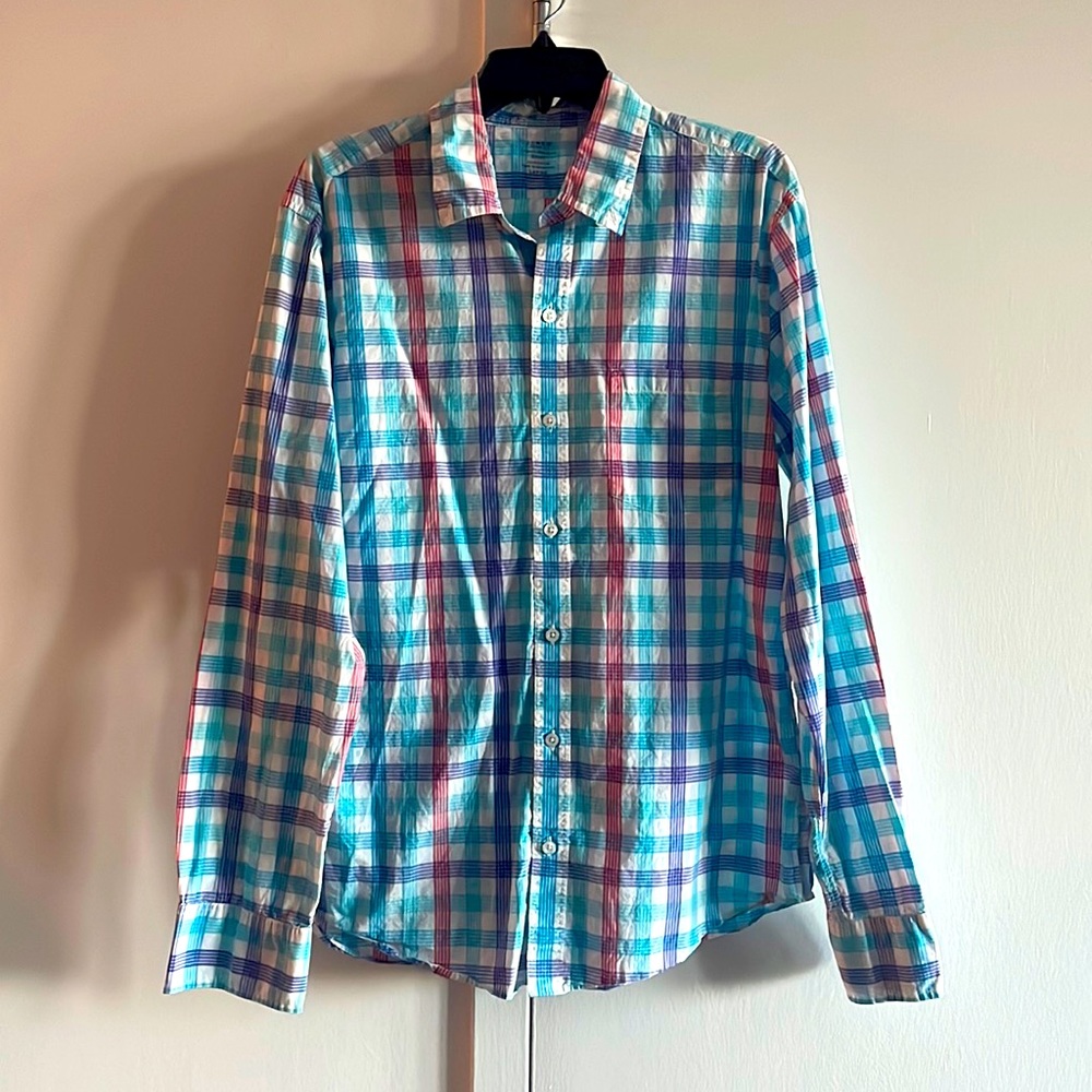 J crew 100% Cotton plaid button down